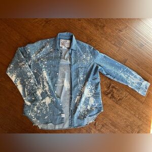 Frank and Eileen, Eileen Shirt Bleach Splattered denim